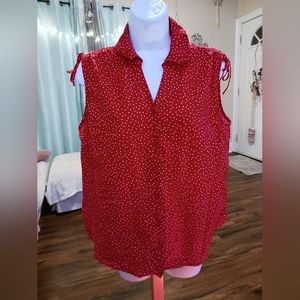 Gloria Vanderbilt red sleeveless top size medium